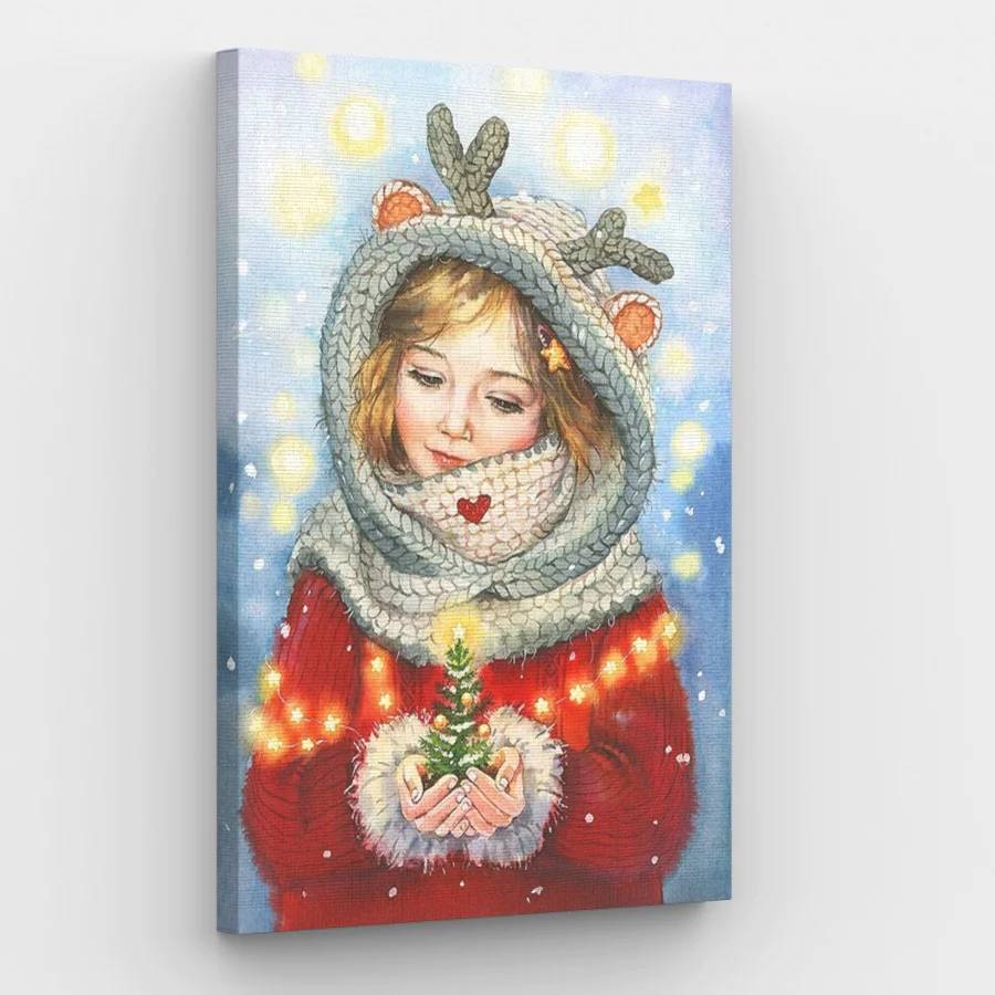 Girl Loves Christmas - Paint by Numbers Kit