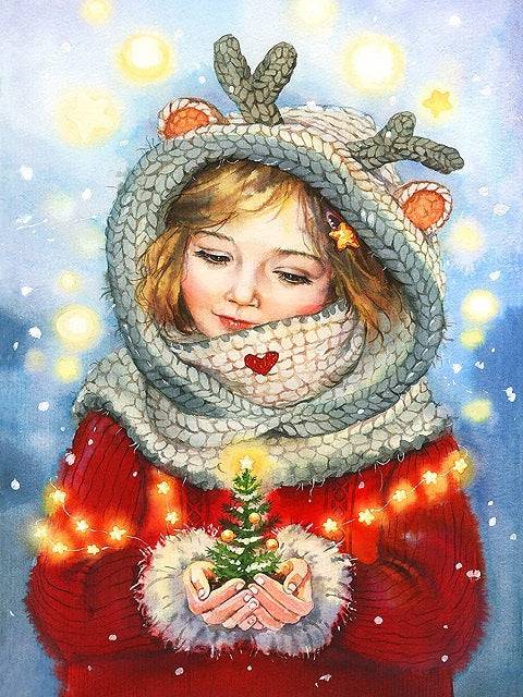 Girl Loves Christmas - Paint by Numbers Kit