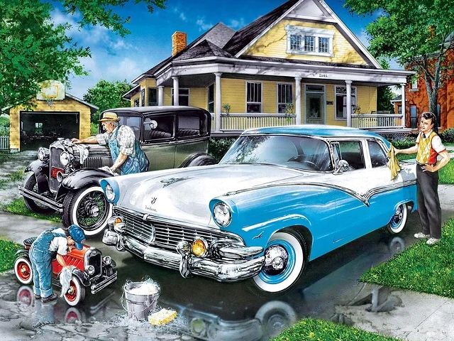 Good Old Cars - Paint by Numbers Kit