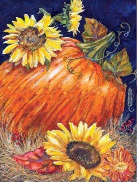Pumpkin and Sunflowers - Paint by Numbers Kit