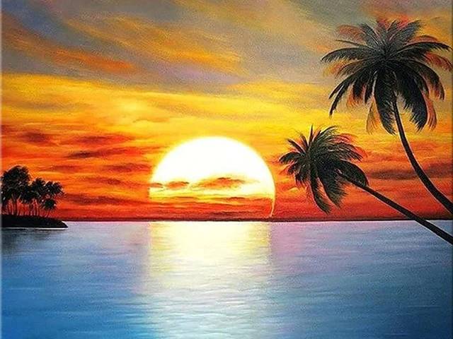 Heavenly Beach Sunset - Paint by Numbers Kit