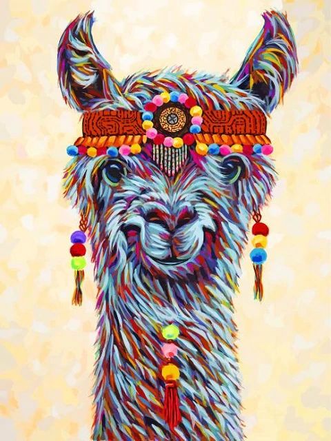 Hippie Lama - Paint by Numbers Kit