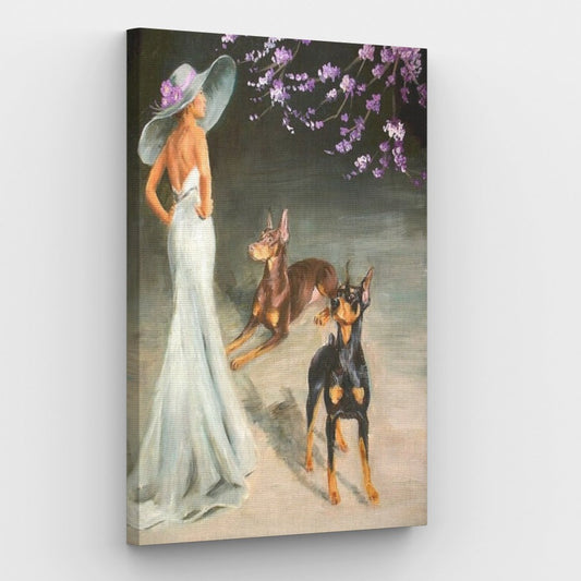 Lady and her Dogs - Paint by Numbers Kit