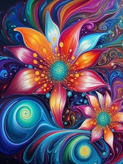 Mandala Lotus Flowers - Paint by Numbers Kit