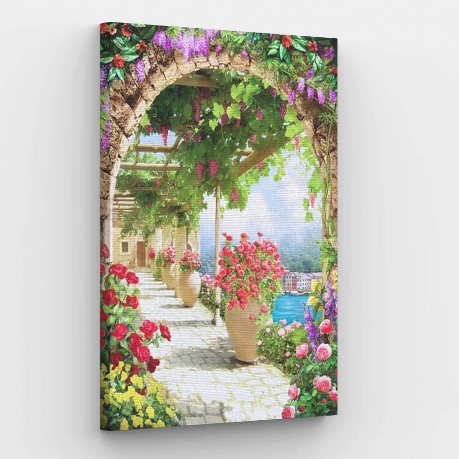 Mediterranean Flowery Gate - Paint by Numbers Kit