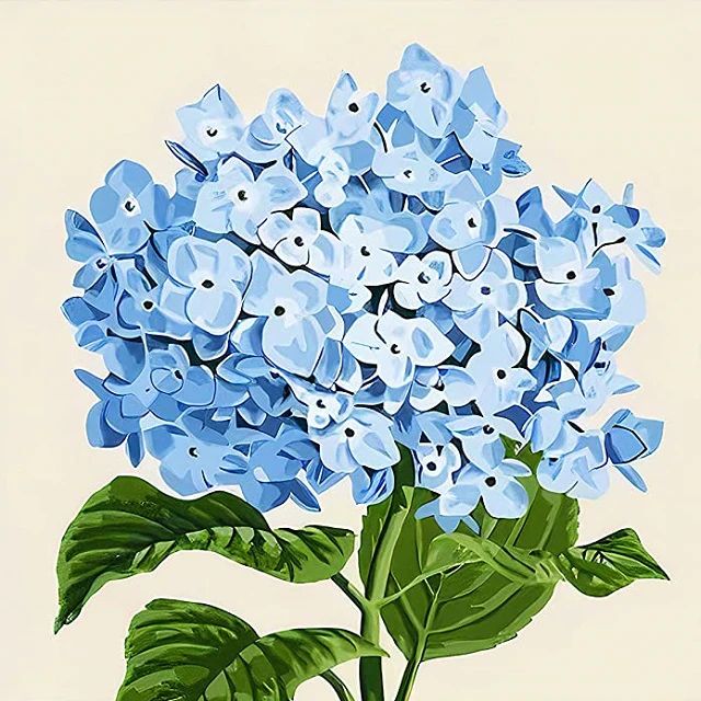 Mini Blue Hydrangea - Paint by Numbers Kit