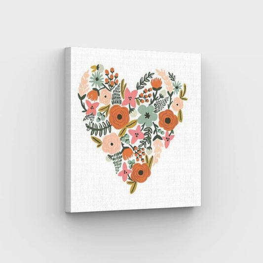 Mini Flower Heart - Paint by Numbers Kit