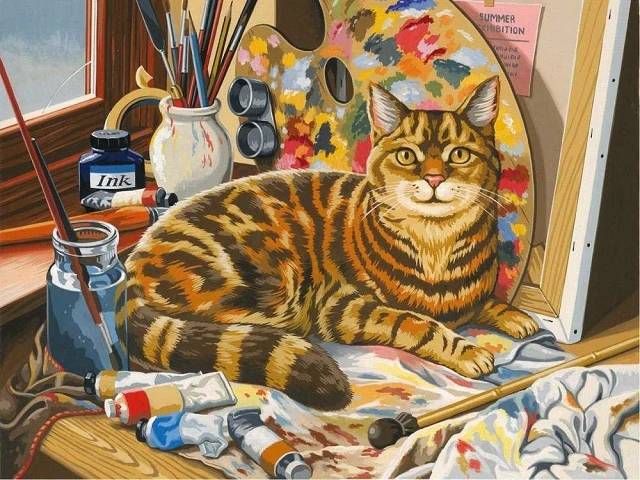 My Cat is an Artist - Paint by Numbers Kit