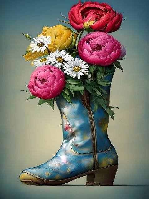 My Vintage Boot is Blooming - Paint by Numbers Kit