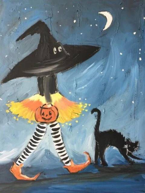 Witch and her Cat - Paint by Numbers Kit