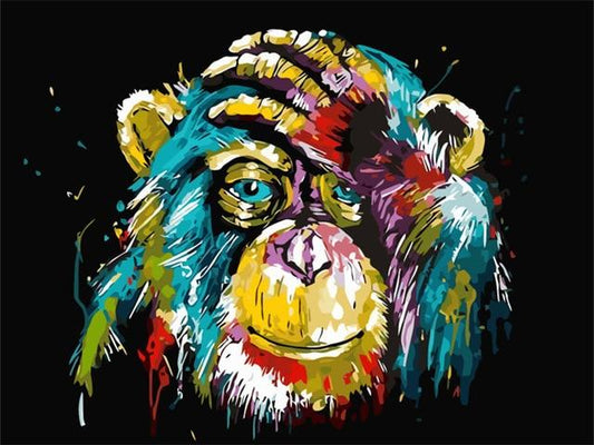 Neon Chimpanzee - Paint by Numbers Kit