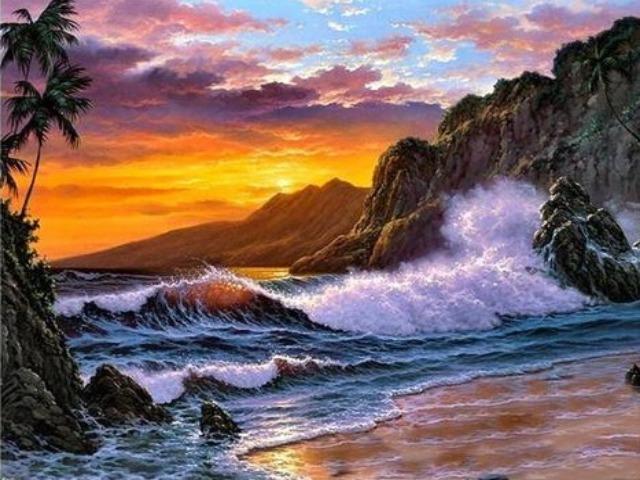 Sunset Waves - Paint by Numbers Kit