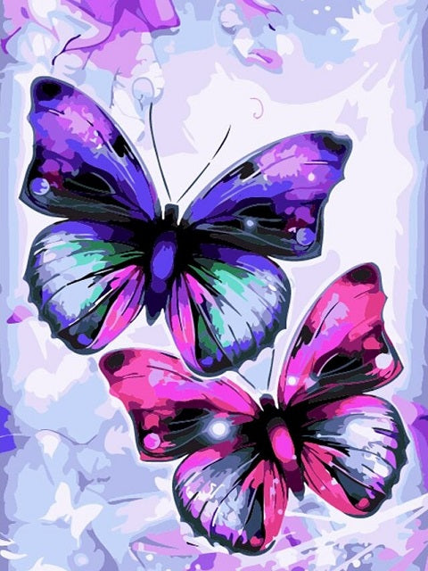Pink Butterflies - Paint by Numbers Kit