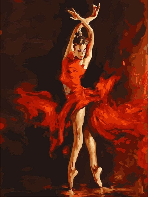 Red Ballerina - Paint by Numbers Kit