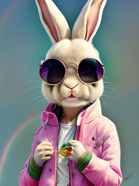 Rock Star Rabbit - Paint by Numbers Kit