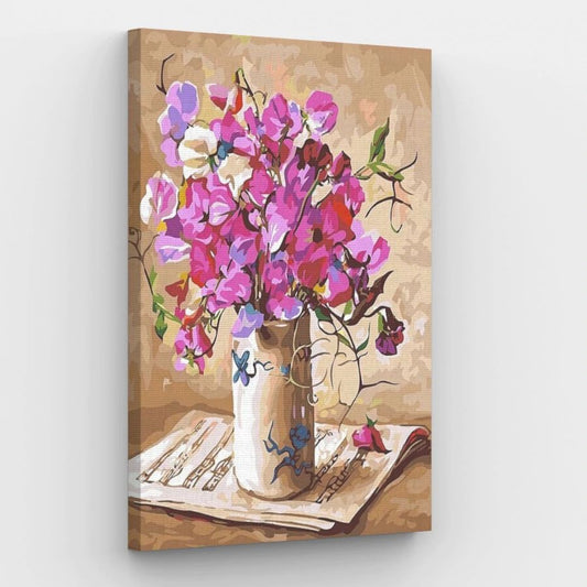 Romantic Flowers Vase - Paint by Numbers Kit