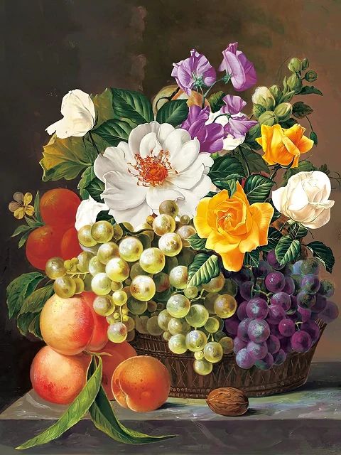 Roses and Fruits - Paint by Numbers Kit