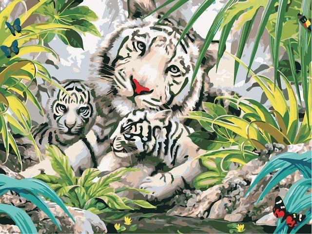 Snow Tigers - Paint by Numbers Kit