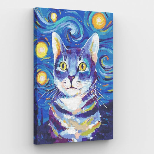 Starry Night Cat - Paint by Numbers Kit