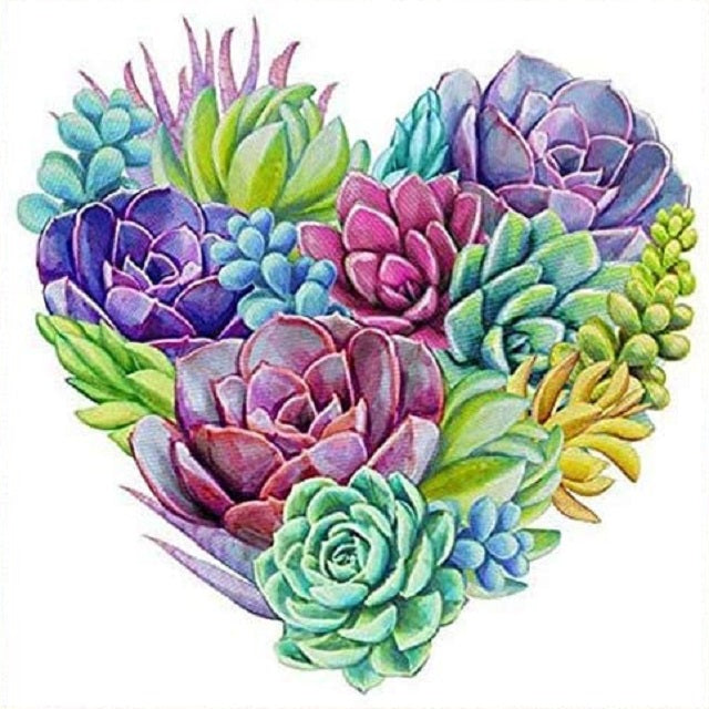Succulent Heart - Paint by Numbers Kit