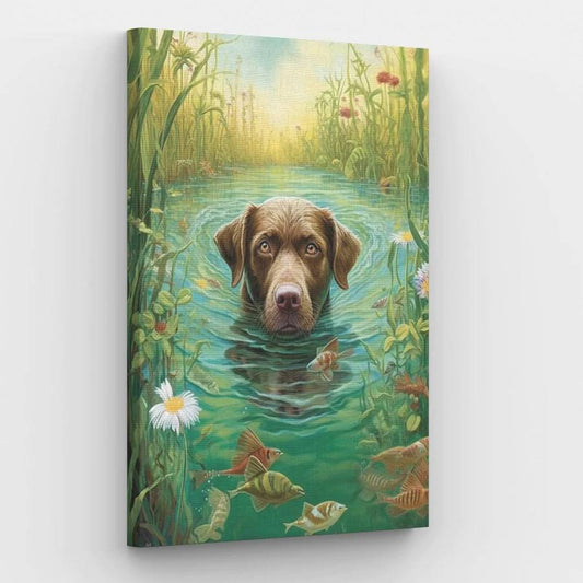 Swimming Dog - Paint by Numbers Kit