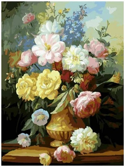 Vase with Big Flowers - Paint by Numbers Kit