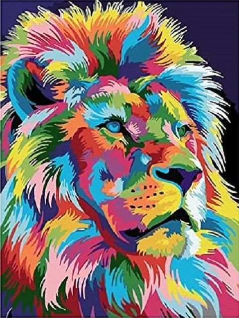 Vibrant Color Lion - Paint by Numbers Kit
