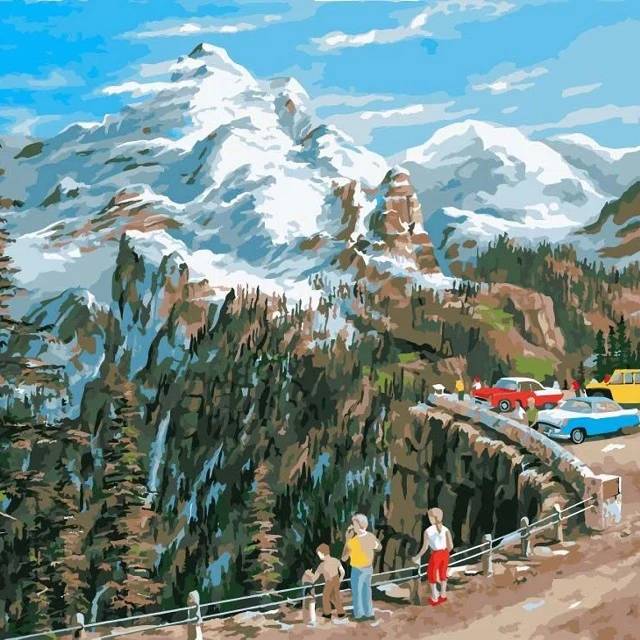 Viewpoint in the Mountains - Paint by Numbers Kit