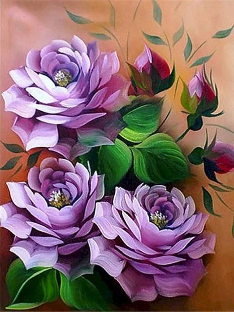 Violet Roses - Paint by Numbers Kit