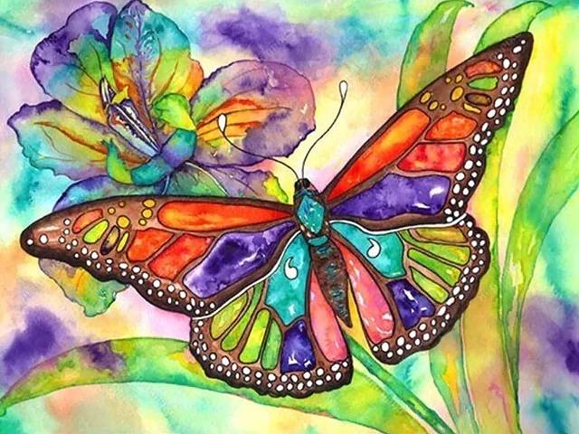 Watercolor Painted Butterfly Rhapsody - Paint by Numbers Kit