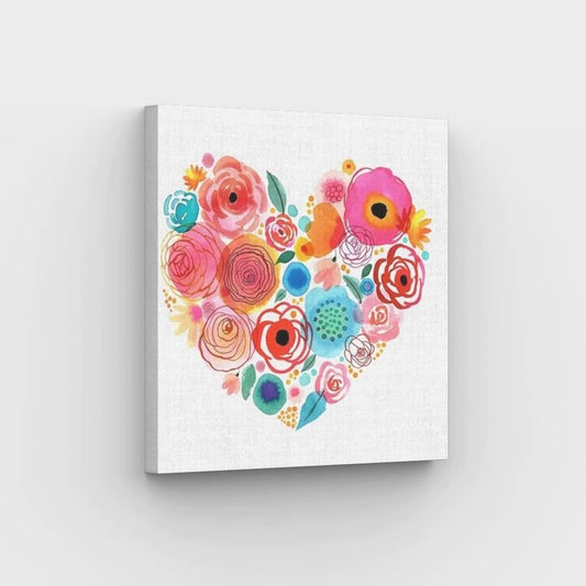 Mini Watercolor Style Heart - Paint by Numbers Kit