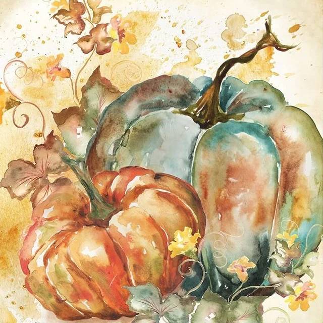 Watercolor Style Pumpkins - Paint by Numbers Kit